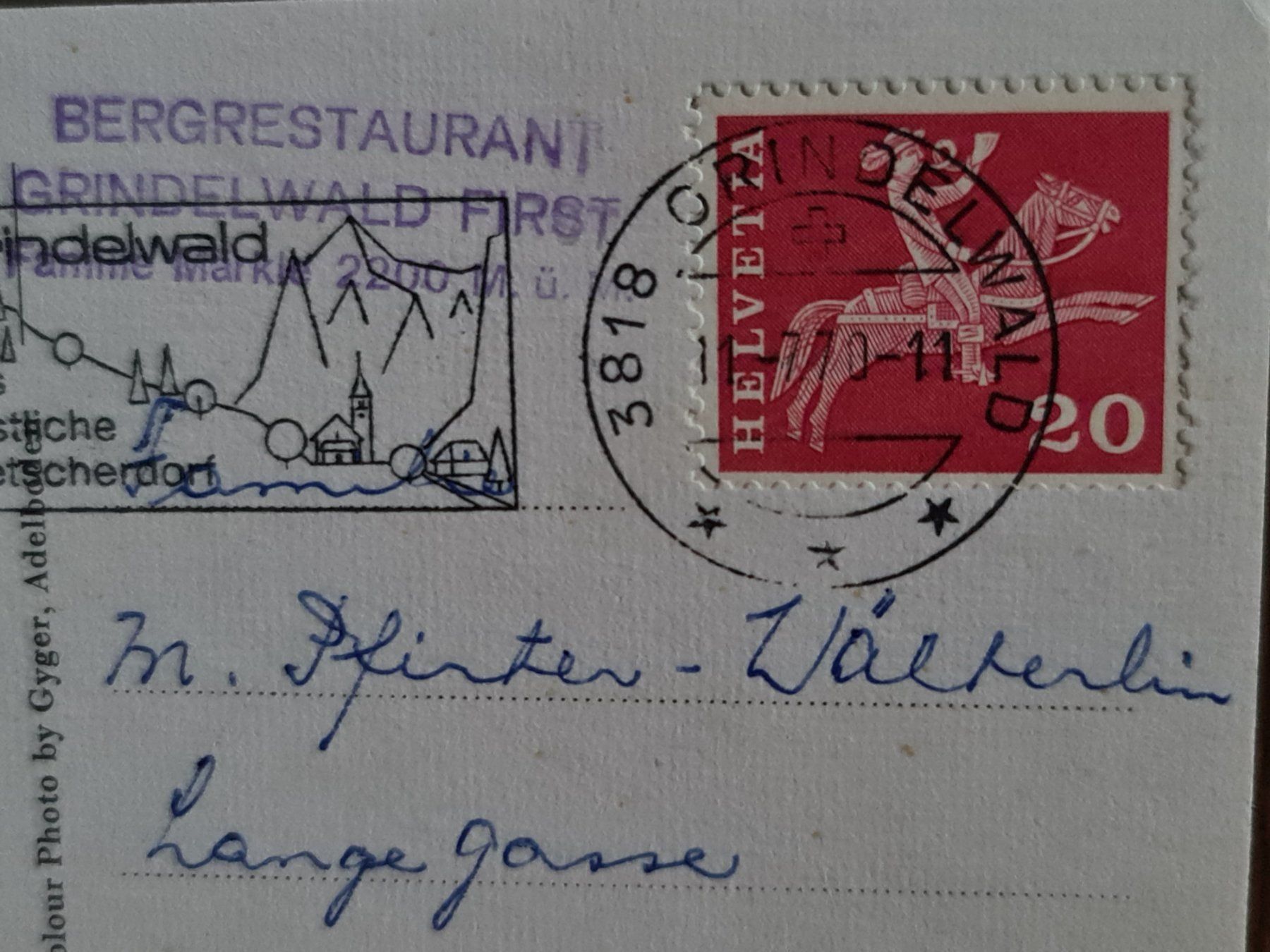 Cartoline postali: Ansichtskarte Grindelwald – Usato da Dintikon venduto da Vexi 1