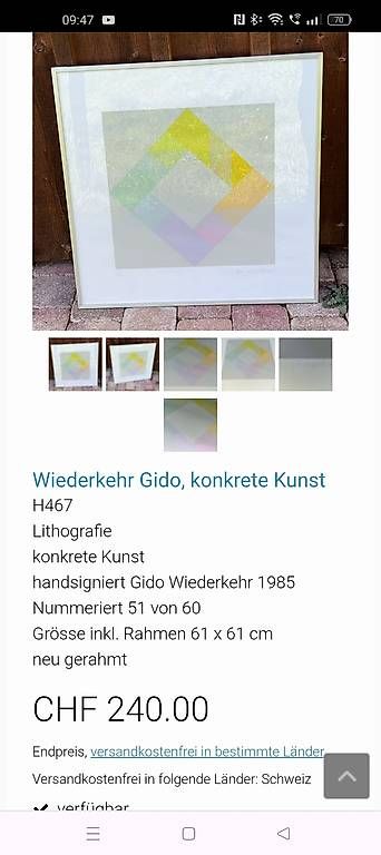 Grafica & Litografie: Lithografie / konkrete Kunst  – Usato da Ellikon a d Thur venduto da ext_2p2w 4