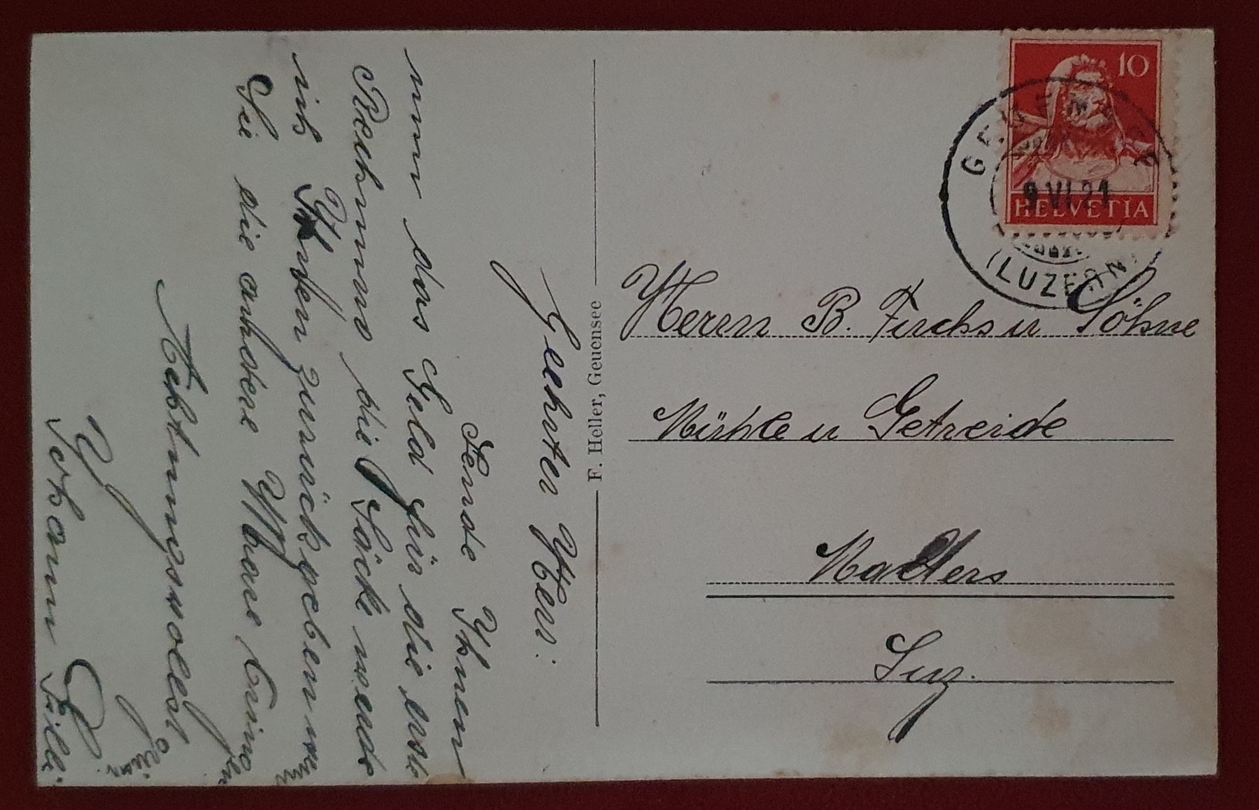 Cartoline postali: Geuensee 1921 - Bahnhof, belebt – Usato da Kreuzlingen venduto da Rschweiz1 1