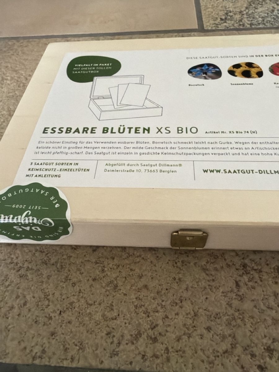 Piante & sementi: Essbare Blüten XS BIO Saagutbox mit Borretsch, Sonnenblume,  – Nuovo e nell'imballaggio originale da Oberentfelden venduto da Elifant 3