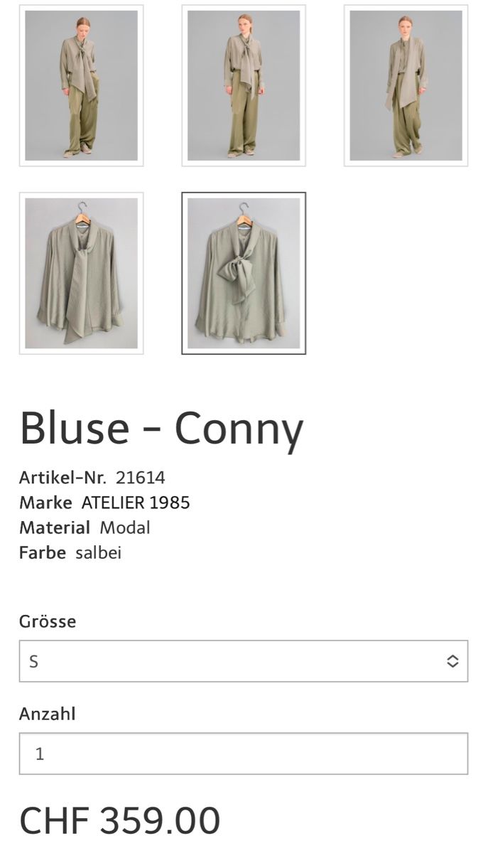 Camicette: Bluse Conny von Atelier 1985 (S) – Nuovo e nell'imballaggio originale da Olten venduto da ElGergonito 1