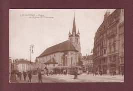 LAUSANNE - Place St. François - Tram - 1916