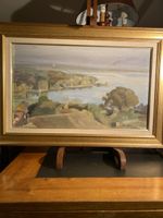Huile sur carton de Marie-Claire Bodinier. Baie de St.Blaise