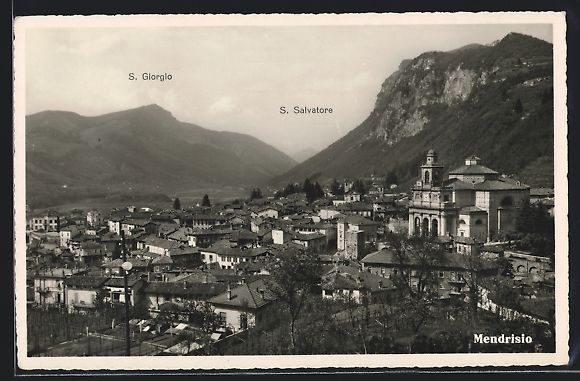 Cartoline postali: Mendrisio, Ortsansicht mit S. Giorgio un – Usato da Berlin venduto da bartko-reher