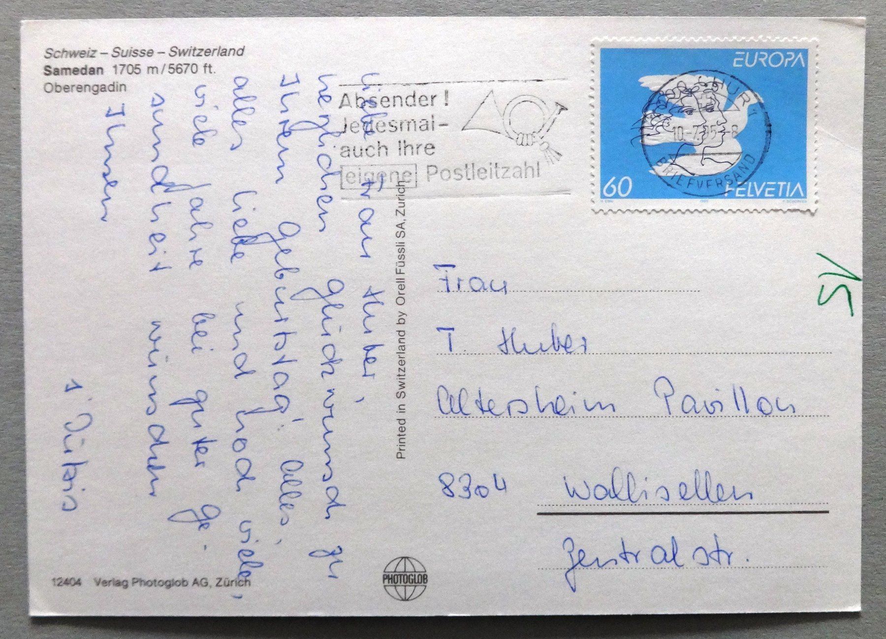 Cartes postales: Samedan 1705 m – D'occasion à Fétigny par Billy2miny 1