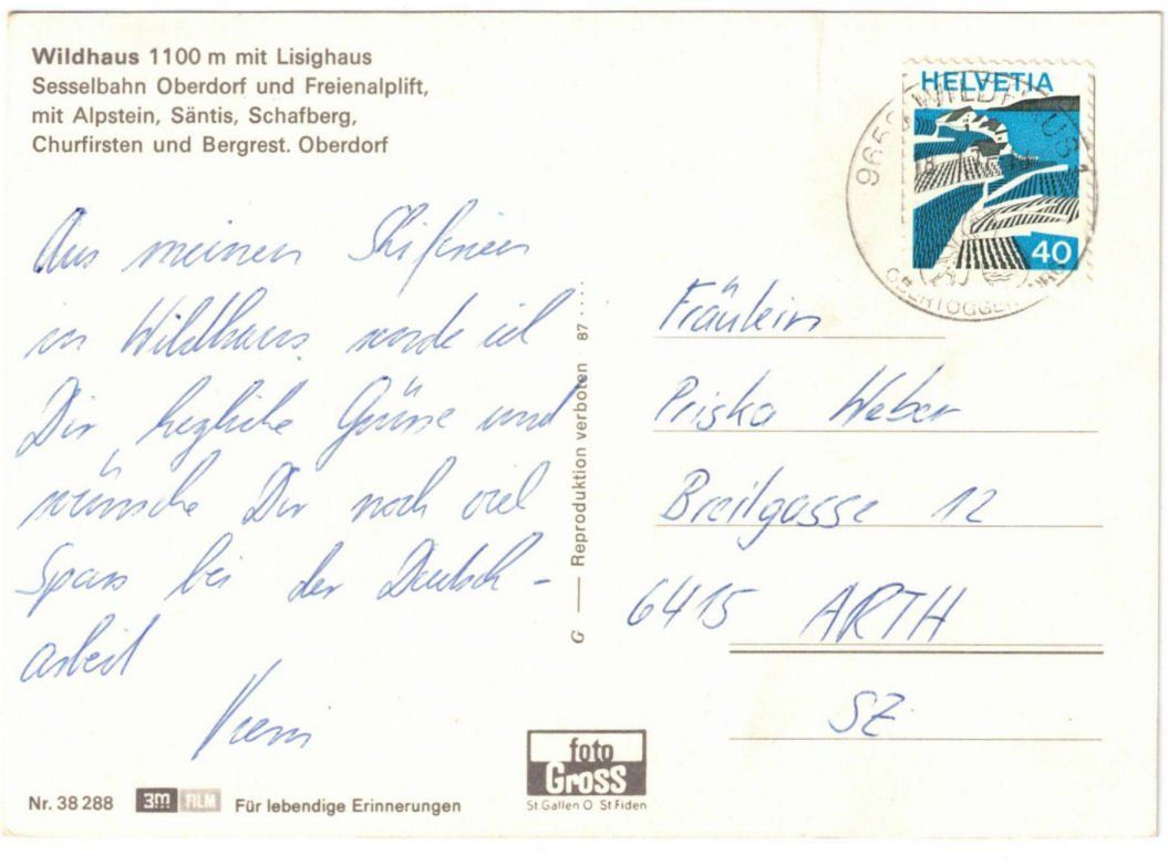 Cartoline postali: Wildhaus - 5 Bild AK – Usato da Binningen venduto da Mountainrider 1