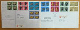 1972, 1973, 2 PP VIERERBLOCK-SÄTZE AUF GROSSFORM. BRIEFE