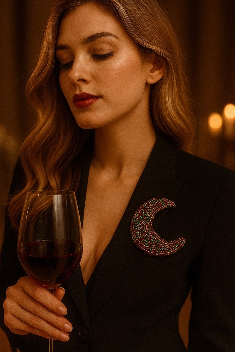 Spille & Fermagli: Handmade Beaded Crescent Moon Brooch Pin – Nuovo (secondo la descrizione) da Oftringen venduto da Eylem79