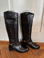 Neuwertig Bongenie Grieder Stiefel, Schwarz Leder, Gr 37
