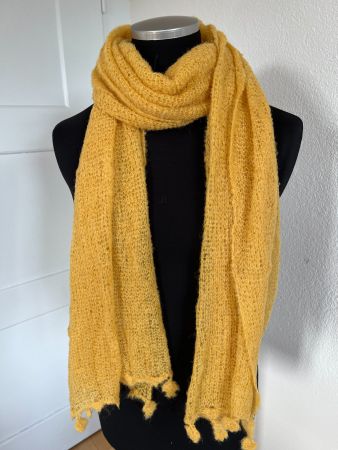 SURITEX Schal, 90% Babyalpaca, Gelb, Handarbeit aus Peru NEU