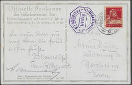 1919 PK offiz. des Verkehrsvereins BERN o Zensur D ab 1.-