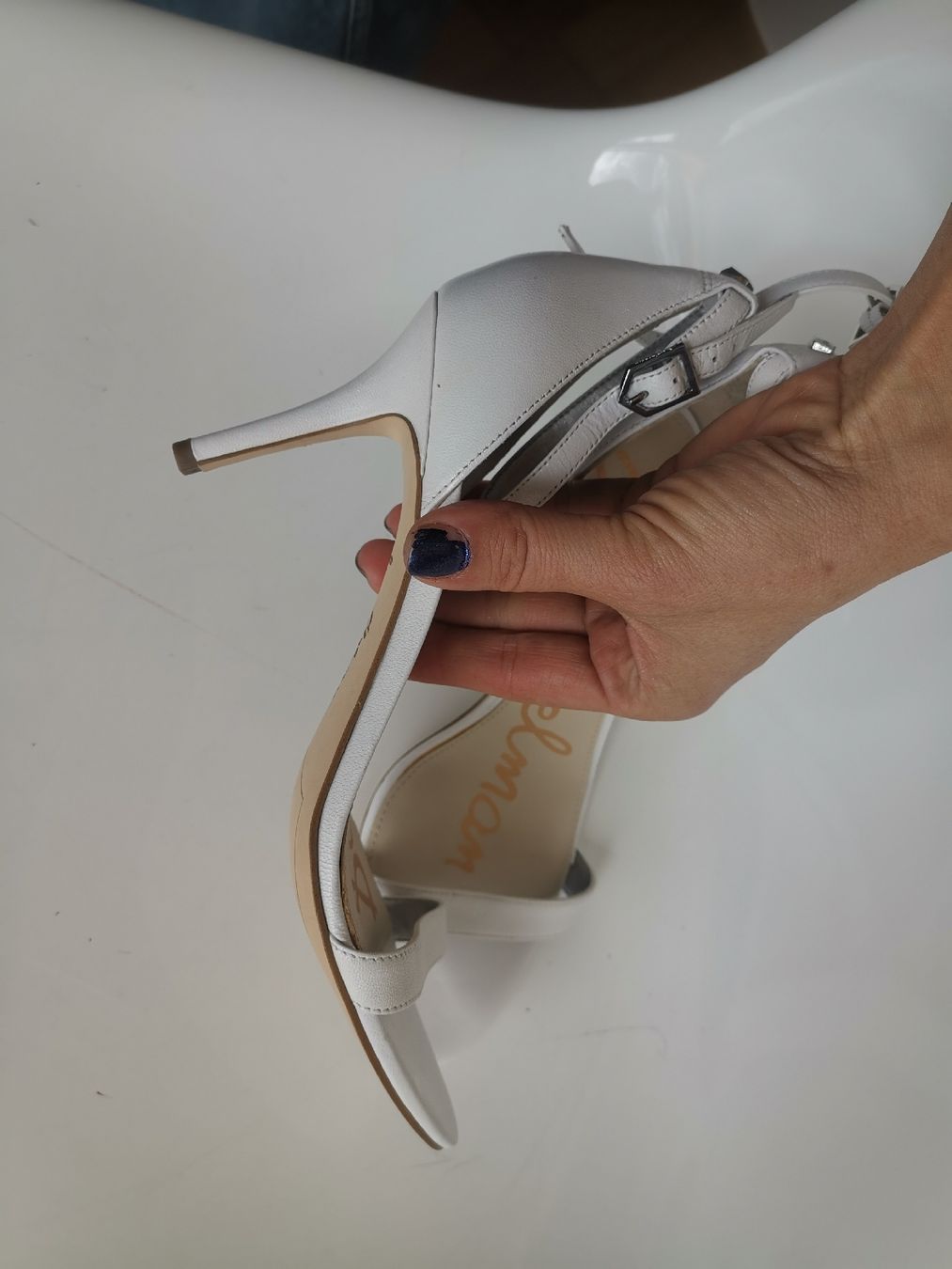 Sam Edelman Damenschuhe: Sam Edelman, Klassischer Sommerschuh, Leder weiss – Neu (gemäss Beschreibung) aus Uerikon von pink_flamingo 1