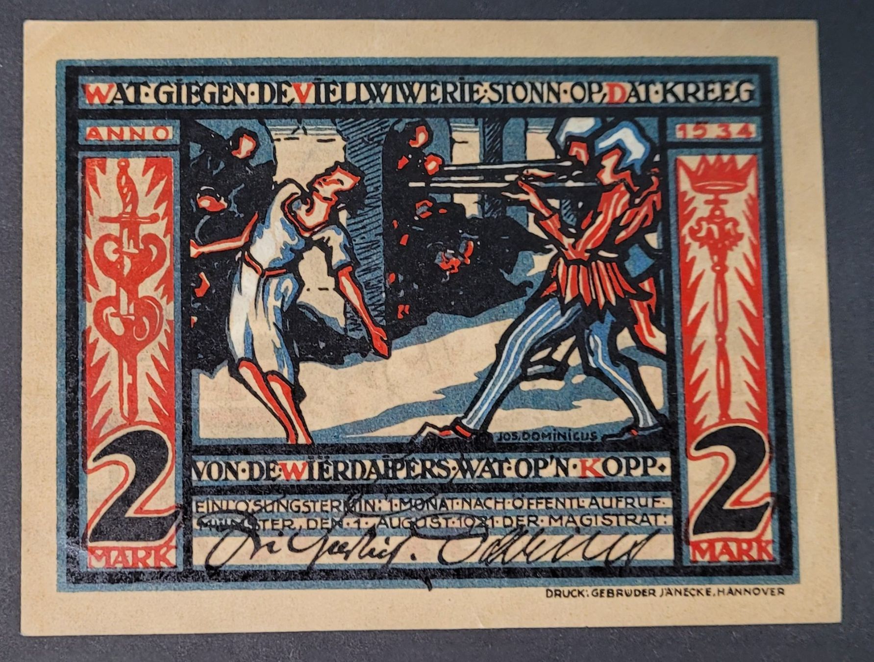 Banconote: 2 MARK / MÜNSTER 1921 – Usato da Mumpf venduto da antonio_schweiz_961 1