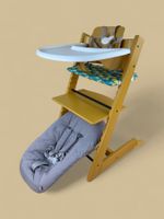 Stokke Tripp Trapp mit Babyset, Kissen, Tray, Gurt & Newborn