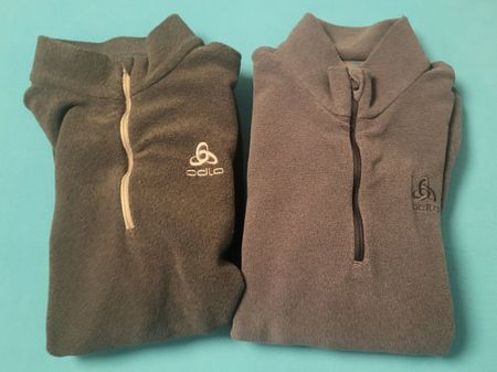 2 x Odlo Fleece Pullover grau mit Reissverschluss gebraucht
