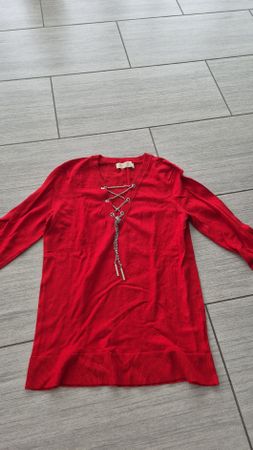 Maglione Michael Kors rosso con catene, come nuovo! taglia S