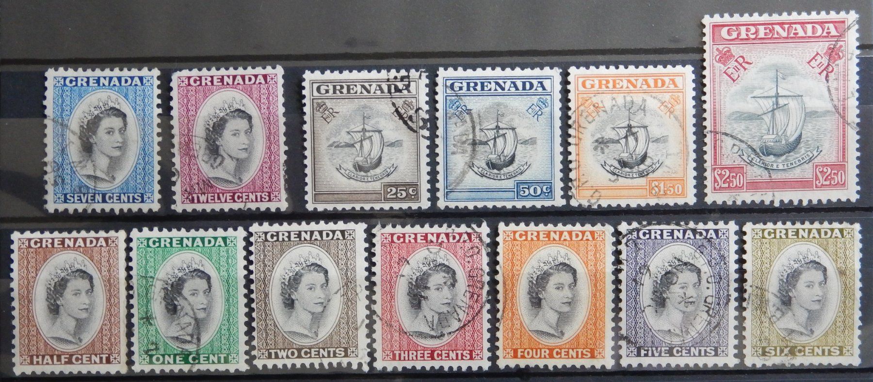 Alle Briefmarken: Grenada British Kat. 163-175 gest. 1953 – Gebraucht aus Zürich von Muehlekauf