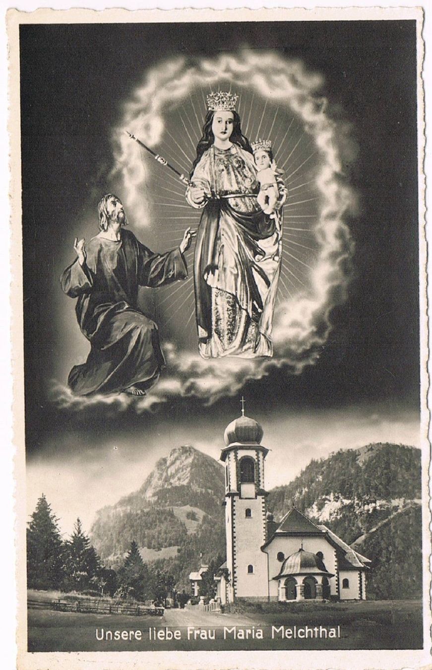 Cartoline postali: Melchthal Kirche und Gnadenbild – Usato da Buchs AG venduto da Baerfisch
