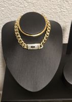 Monaco Gold Armband Kette 18K strass / Bracelet Mixte NEUF