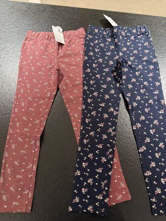 2 Leggings Topolino floral neu Grösse 122 128