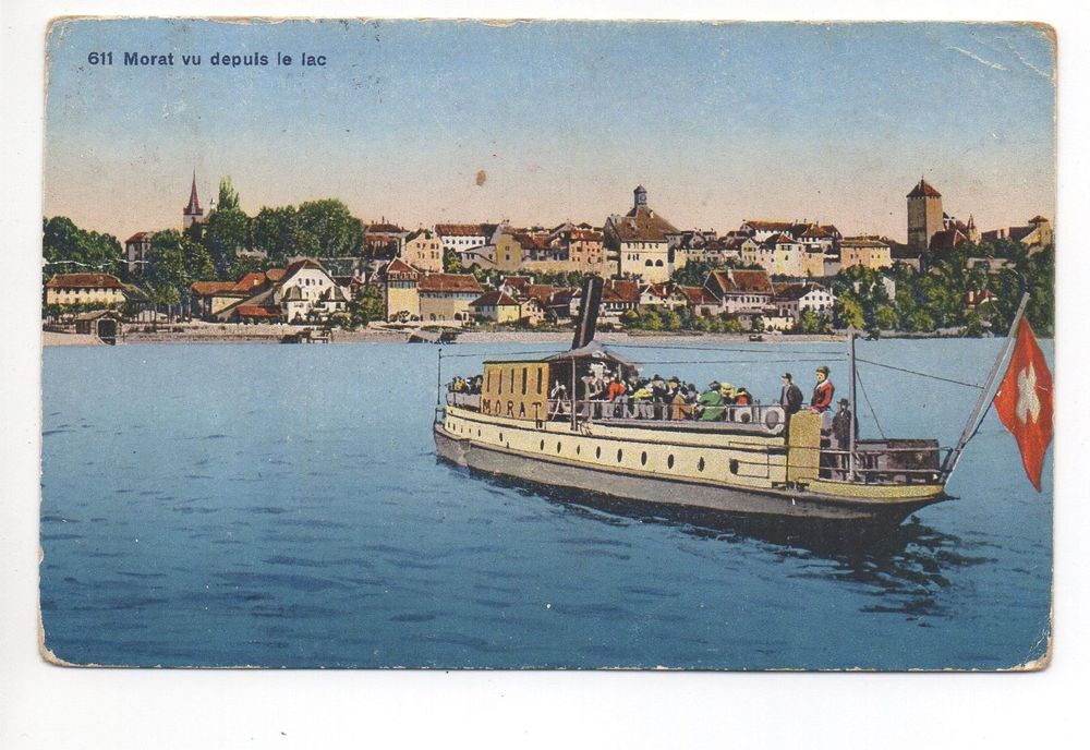 MURTEN Morat vu depuis le lac, Schiff Kaufen auf Ricardo