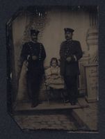 Fotografie Ferrotypie zwei Beamte in Uni