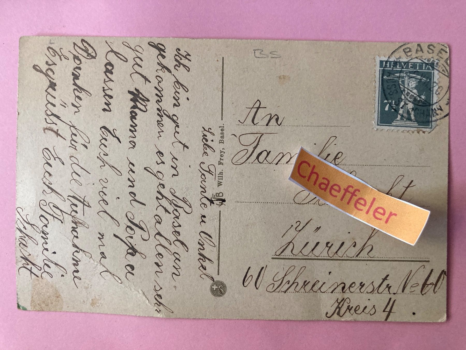 Cartoline postali: 1920  726 Basel Margarethenkirche – Difettoso da Zürich venduto da Chaeffeler 1