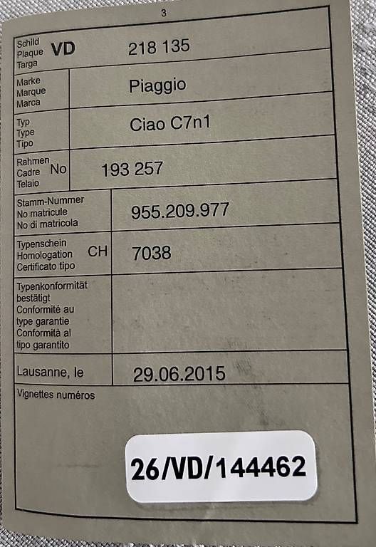 Ciclomotori: Vélomoteur Ciao  – Usato da Gland venduto da Jo12 4