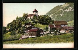 AK Château-d'Oex, L'eglise, Vue general