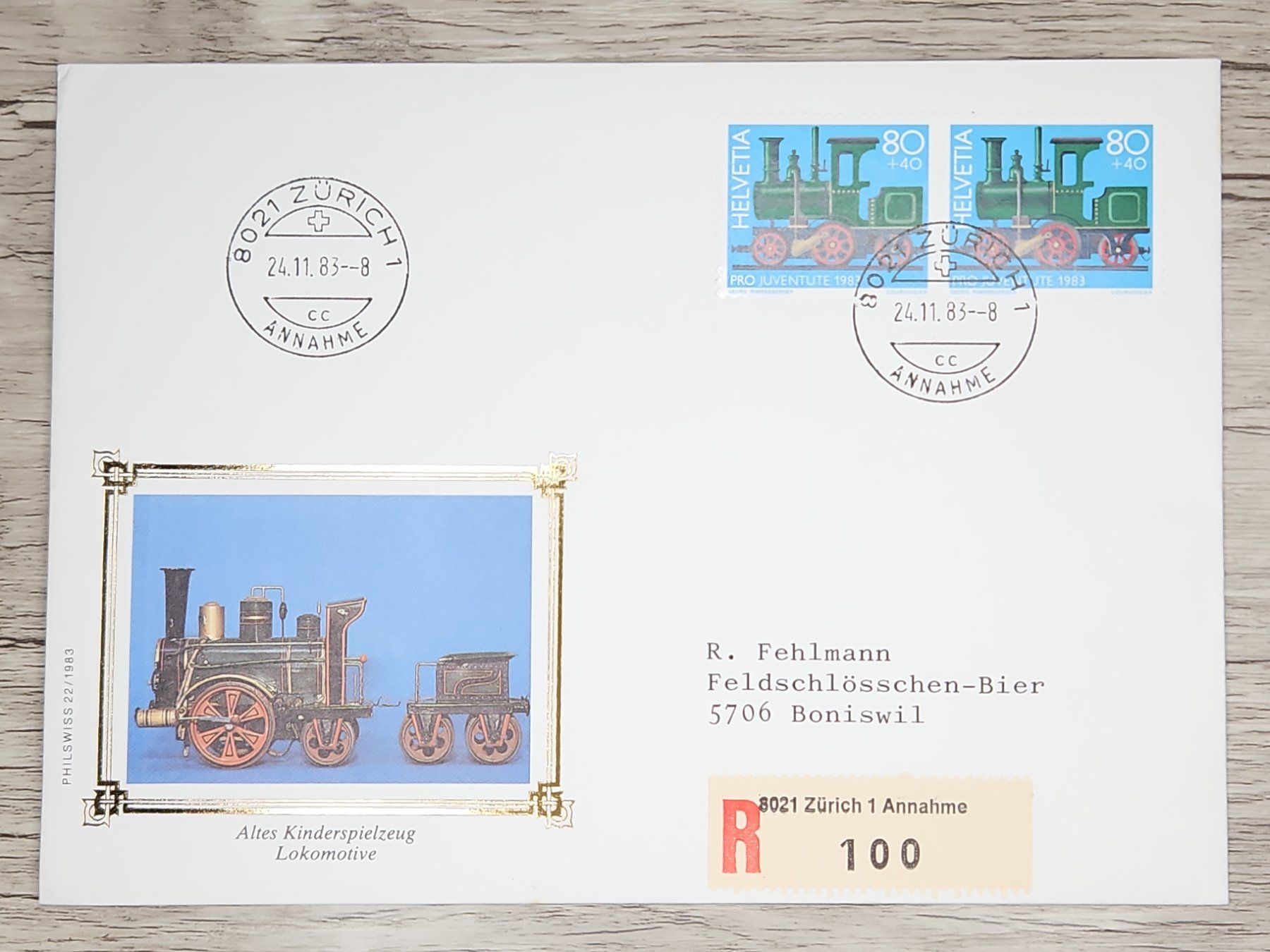 Tutti i francobolli: CL01 Enveloppe + Timbre Suisse 1983 – Usato da Cousset venduto da Patrick_Collections