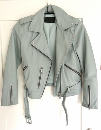 ALLSAINTS BALFERN BIKER Lederjacke Mint Grösse 36