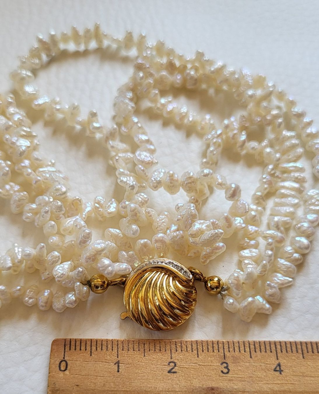 Catenine: Gold 750 Perlen Kette Mit Brillanten – Usato da Wald ZH venduto da Dasilver