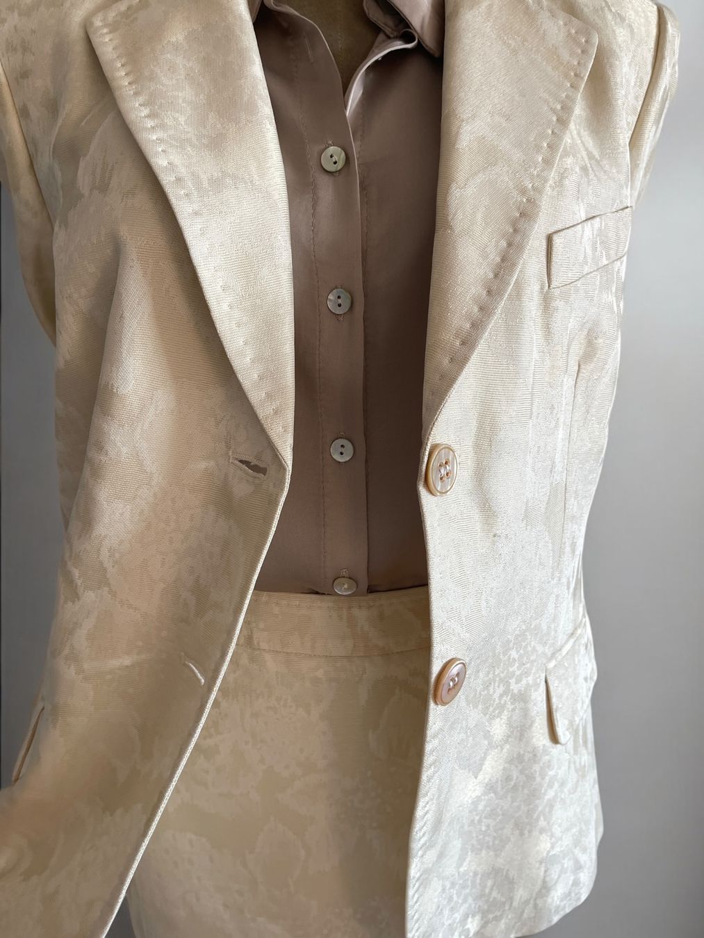 Costumi: Max Mara Blazer & Rock Set Kostüm, Jacquard-Muster MaxMara – Usato da Zürich venduto da Recode.Fashion 2