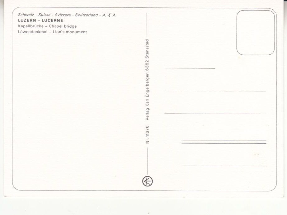 Ansichtskarten: Luzern ca. 1980 – Gebraucht aus Bürglen TG von StampGraf 1