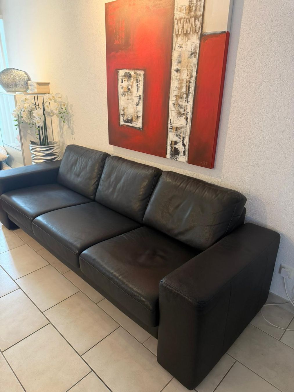 Sofas: Sofa Leder (schwarz) – D'occasion à Wettingen par sharklady 1