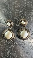 Elegante Vintage Ohrclips mit Perlen - Goldfarben, Top!