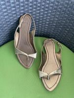 SUMMERTIME - stylische/edle ZARA Flip-Flops, gold, 38