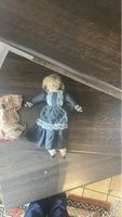 Vintage Puppe mit blauem Kleid Grösse unbekannt