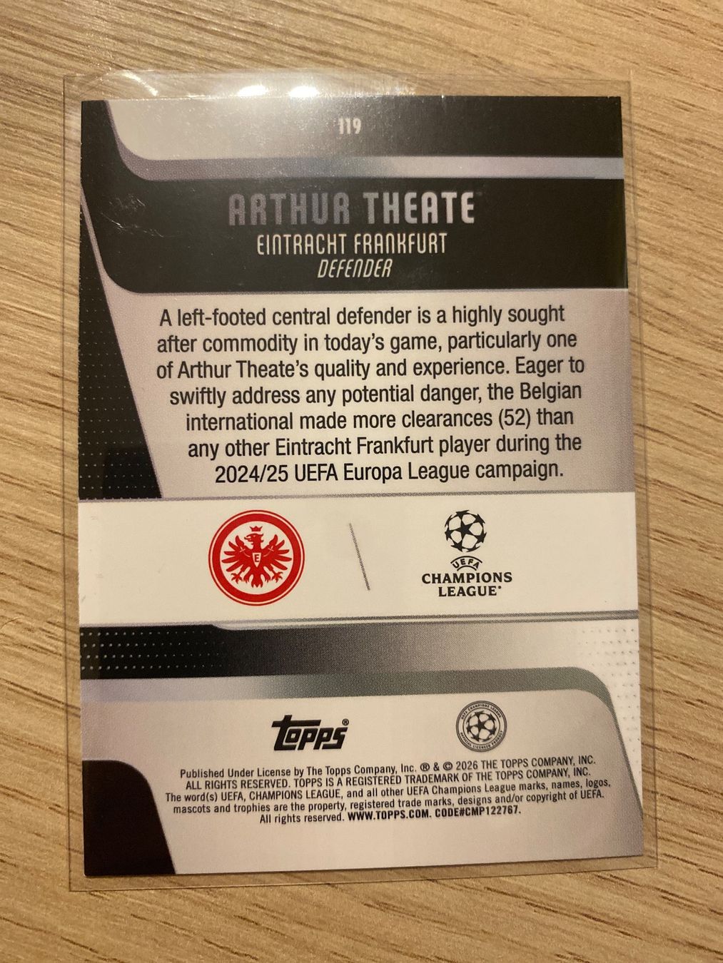 Topps Carte collezionabili: Topps UCC Flagship 25/26 Arthur Theate Insert – Nuovo (secondo la descrizione) da Zürich venduto da BVBWINNER 1