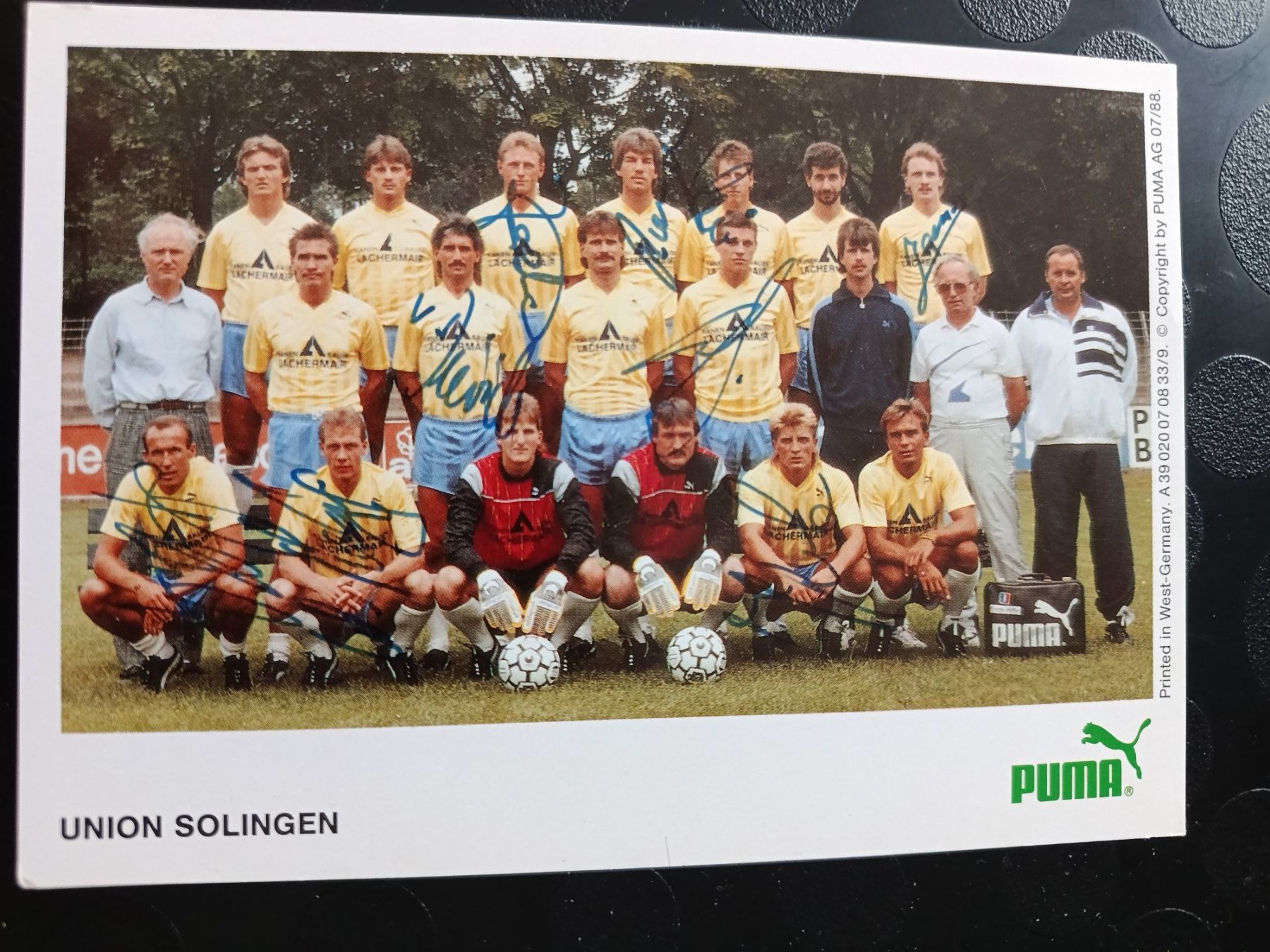 Autogramme: Union Solingen - Handsignierte Autogrammkart - 80er - selten – Gebraucht aus Menziken von Artographs