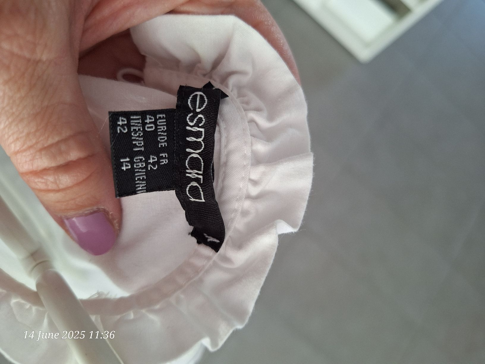 Blusen: Esmsra White Long Sleeve Blouse, Size 42, spring look – Neu (gemäss Beschreibung) aus Marin-Epagnier von Natasa82 2