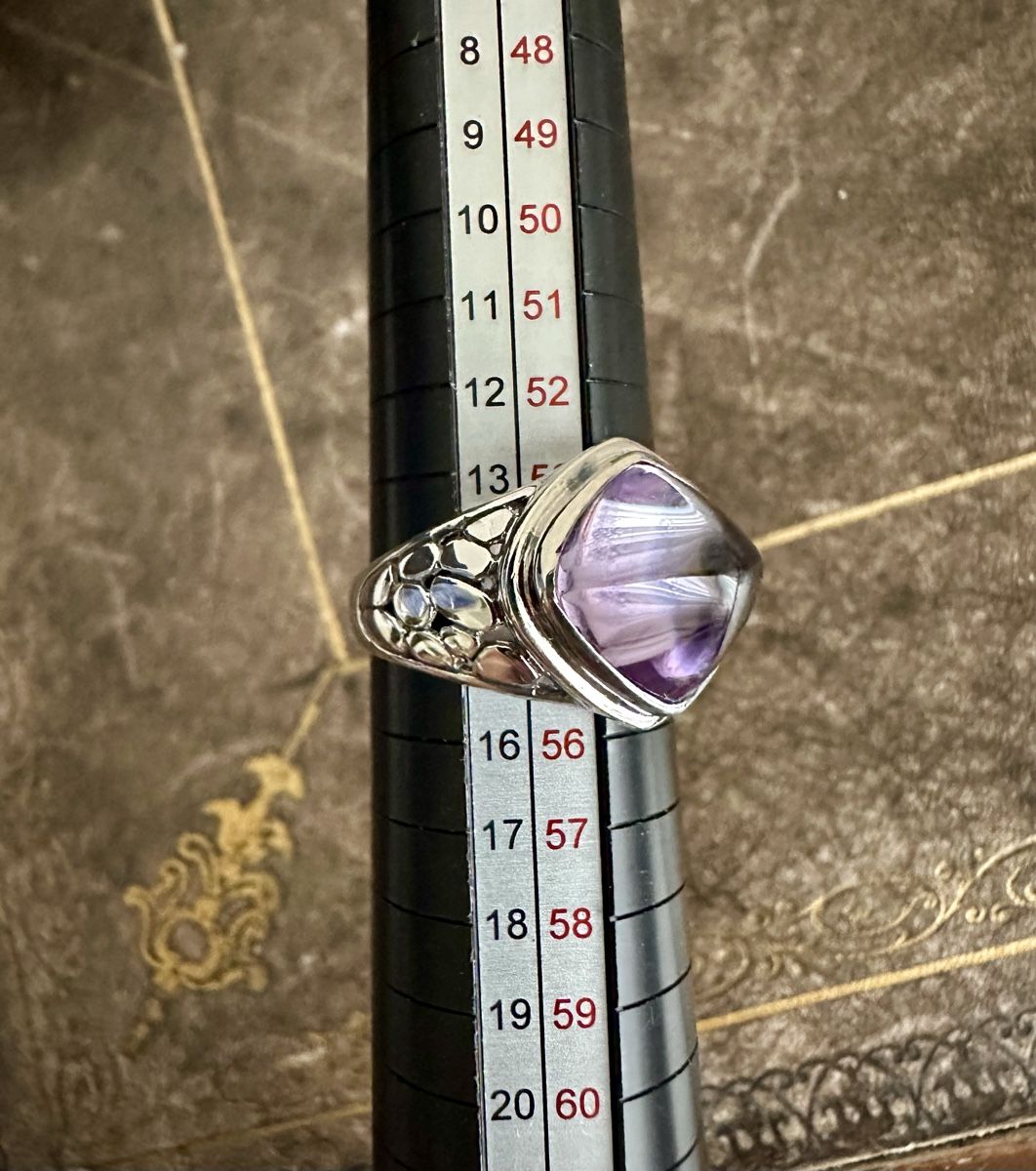 Anelli: Aussergewöhnlicher Amethyst Silber Ring – Usato da Fribourg venduto da contessa 4