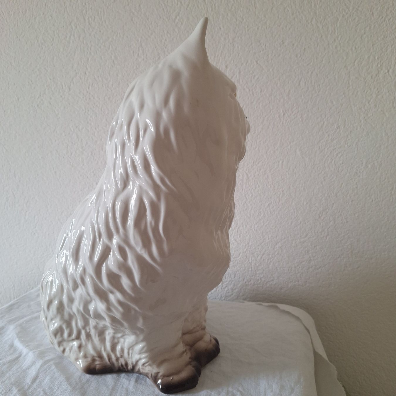 Skulpturen & Statuen: Vintage grosse Keramik Katze, weiss – Gebraucht aus Winterthur von Goldpipau 4