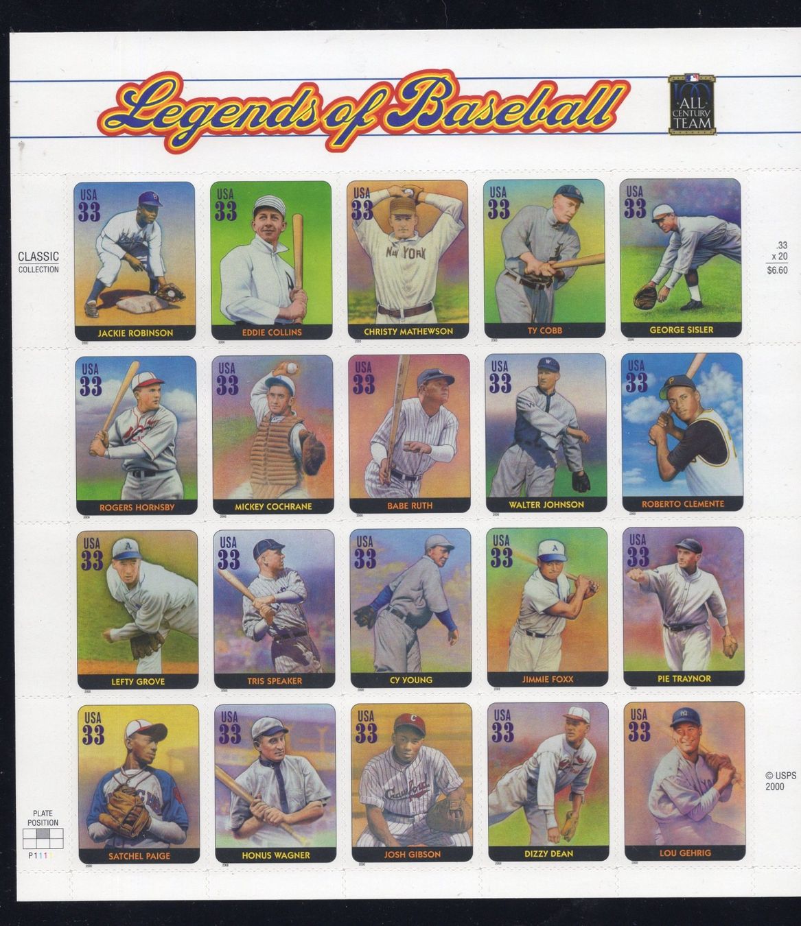 Alle Briefmarken: R5940  /  USA 2000-2001 neufs XX – Neu (gemäss Beschreibung) aus Ste-Croix von MONT-TAGNAC 1