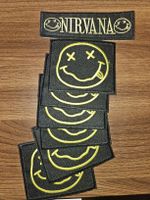 Patch Nirvana Smiley brodé noir jaune lot de 7