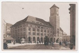 Fotokarte 1941 St. Gallen mit Hauptpost und Tram, belebt