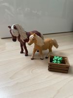 Schleich Pferde mit Holzkiste Äpfel 