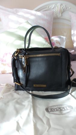 Vintage: Fossil Hand-/Schultertasche Leder schwarz
