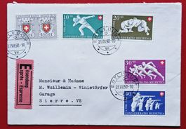 PRO PATRIA SATZBRIEF 46 -50 EXP ENTLEBUCH SIERRE VALAIS 1950