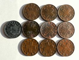 10 Stk. 2 Räppler 1944-1966 (verschiedene Jahrgänge) Set 1.1